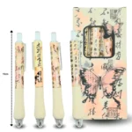 P - 396 pluma gel acolchada decorada china en caja C/4 GB 21027-2020