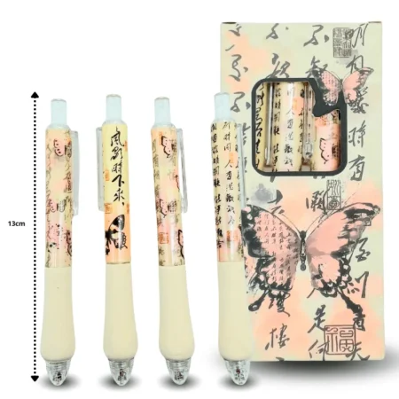 P - 396 pluma gel acolchada decorada china en caja C/4 GB 21027-2020