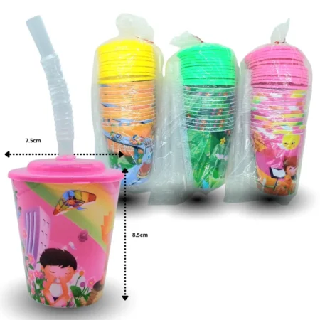 Q - 012 vaso con popote decorado C/12 C25373
