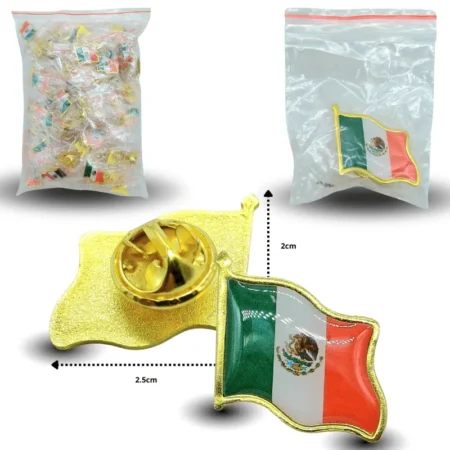 SEP - 005 pin bandera de México 2.5cm C/100 V2119