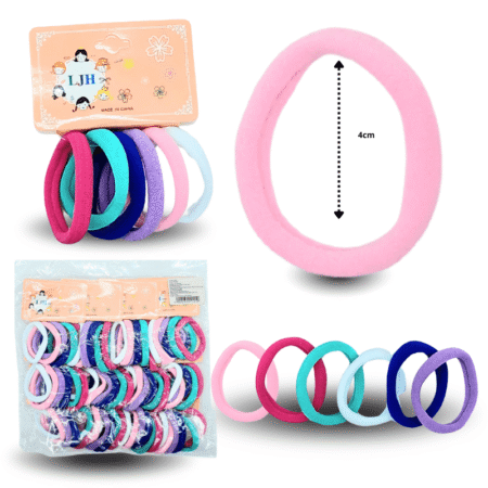 V - 038 liga licra 4cm PASTEL E INVIERNO BRILLANTE set 6 pzas C/15 YY45C