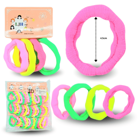 V - 043 liga licra ondulada NEON  set 4 pzas C/12 2622C
