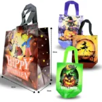 Y - 001 bolsa plastificada con asa decorada halloween C/12 I-11