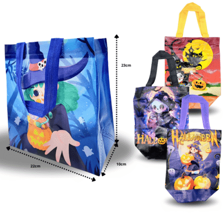 Y - 006 bolsa plastificada decorada halloween C/12 H-16 bru cala o 26F-79
