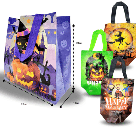 Y - 006 bolsa plastificada decorada halloween C/12 H-16 gat ca