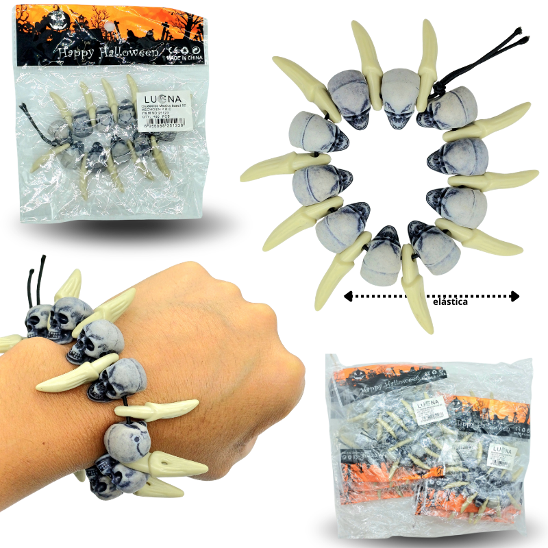 Y - 019 pulsera cráneos y huesos C12 ZOR