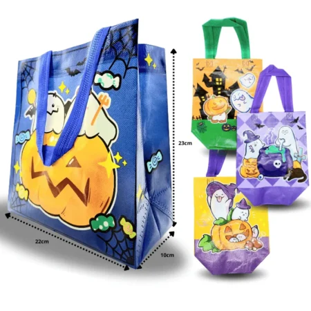 Y - 082 bolsa plastificada decorada Halloween fantasmas C/12 F57Z-2