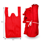 B - 034 bolsa ecológica tipo camiseta ROJO 33x60cm C/50 KM693-6F-6