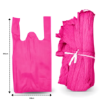 B – 034 bolsa ecológica tipo camiseta ROSA MEXICANO 33x60cm C50 KM693-6F-6