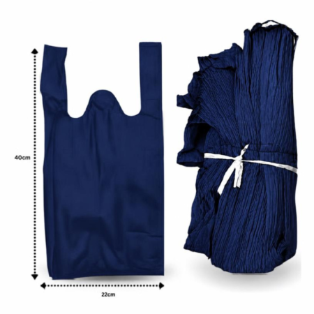 B - 095 bolsa tipo camiseta 22x40cm AZUL MARINO C/50 7F-13 o 6F-4