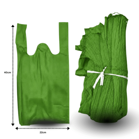 B - 095 bolsa tipo camiseta 22x40cm VERDE CESPED C/50 7F-13
