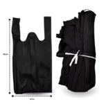 B – 108 bolsa tipo camiseta NEGRA 37x62cm C50 7F-23