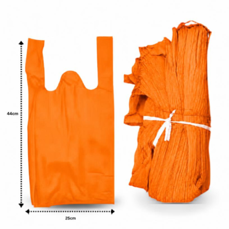 B - 458 bolsa ecologica camiseta NARANJA 25x42cm C/50 B2542