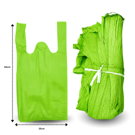 B - 458 bolsa ecologica camiseta VERDE LIMON 25x42cm C/50 B2542