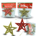 N - 013 adorno navideño estrella 9cm  set 2 pzas C/12 J3731