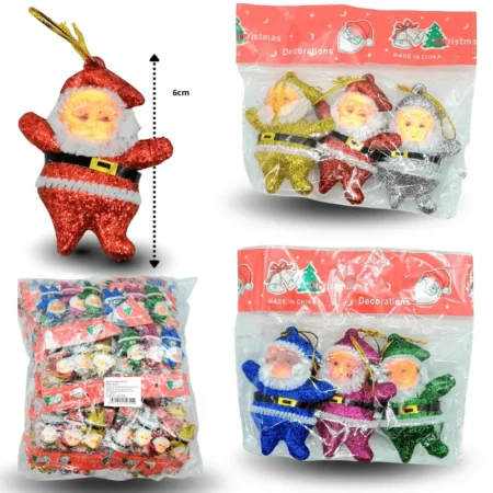 N - 151 adorno navideño santas colgantes multicolor C/60 WD-1011