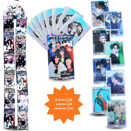 T - 108 tarjetas coleccionables 3 tiras de 12 sobres con 8 tarjetas BTS C/36 26-f37