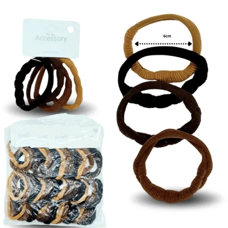 V - 003 liga licra colores tierra set 4 pzas 6cm C/12 4589