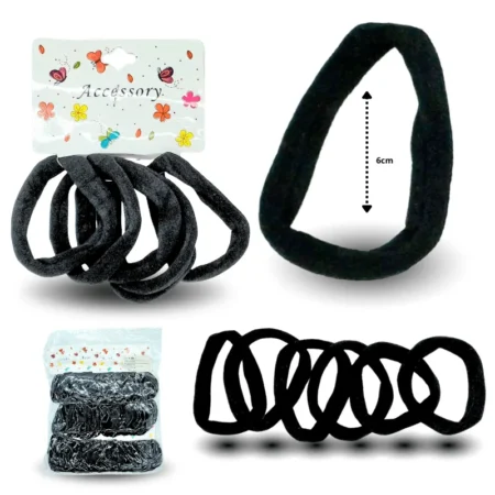 V - 006 liga licra NEGRA 6 cm set 6 pzas C/12 26L-1