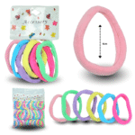 V - 006 liga licra PASTEL 6 cm set 6 pzas C/12 26L-1