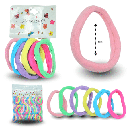 V - 006 liga licra PASTEL 6 cm set 6 pzas C/12 26L-1