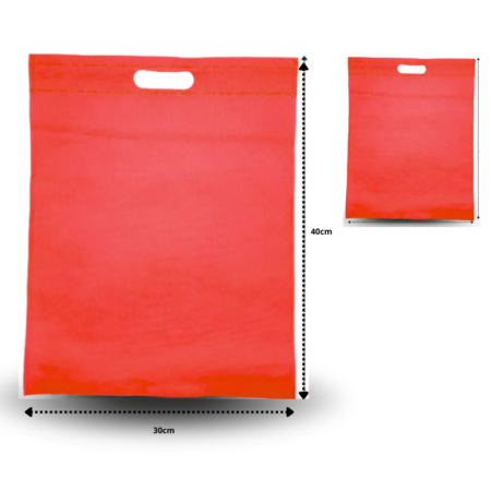 B - 016 bolsa ecológica tipo sobre 30x40cm ROJA C/50 D3169