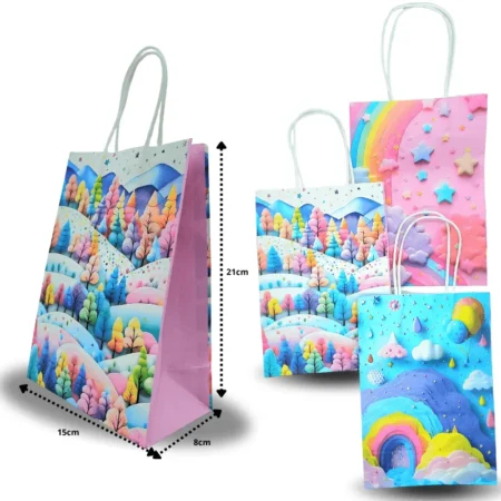 B - 017 bolsa de regalo papel con asa 15x21x8cm C/12 TE-1474-1