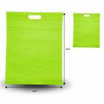 B - 019 bolsa ecológica tipo sobre 45x35cm VERDE LIMON C/100 D3170