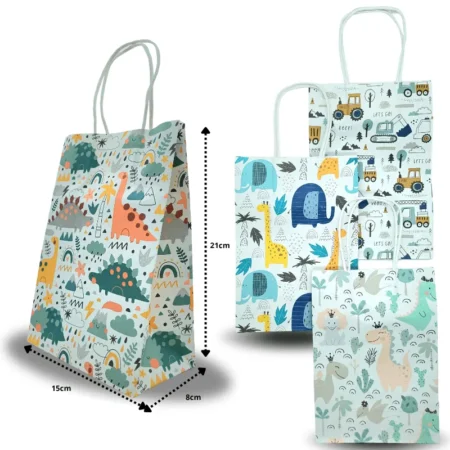 B - 020 bolsa de regalo papel con asa 15x21x8cm C/12 TE-1474-3