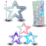 F - 001 pinza estrella hueca mate color degradado 7cm C/12 XH8294