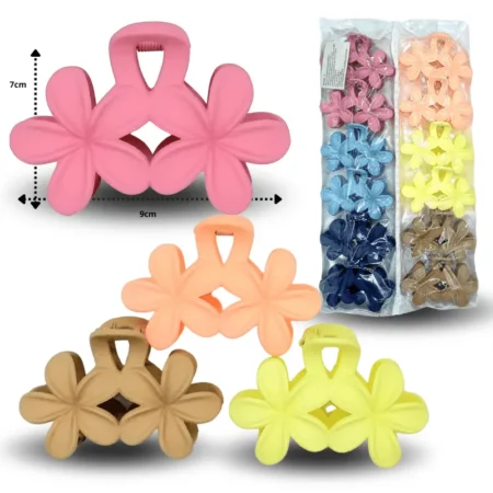 F - 003 pinza triple loto colores mate 9cm C/12 DG26-12
