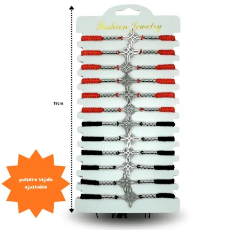 K - 017 pulsera tejida ajustable en tira nudo de bruja C/12 26H72