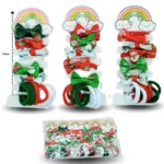 N - 023 pico moño mini decorado navideño con liga licra C/12 HT-5747