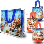 N - 052 bolsa plastificada navideña 22x23x10cm C/12 MW693-5F-23