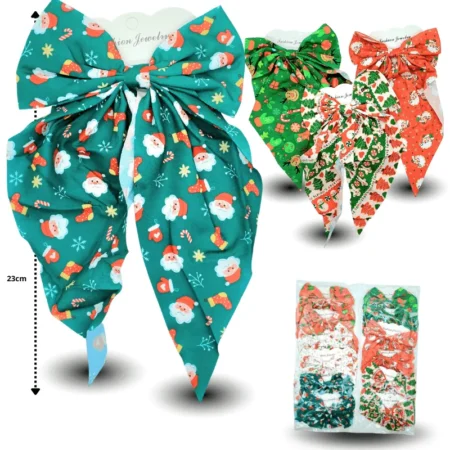 N - 084 pico moño coquette estampado navideño C/12 2508E-30