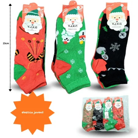 N - 089 calcetín navideño elástico juvenil C/12 2508E-59