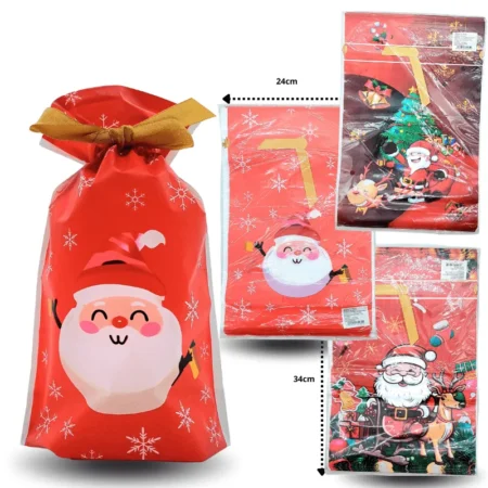 N - 812 bolsa polipapel con liston aguinaldo navideño 24x34cm  C/50 ZA-2022-1