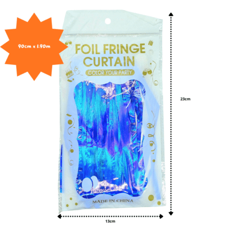 PA - 002 cortina AZUL HOLOGRÁFICO 90cm x1.90m C/10 G5101