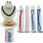 S – 003 collar perlas con par de aretes COLORES set 3 pzas C12 XH4006