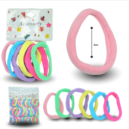 V - 033 liga licra color PASTEL Y NEON EN EL MISMO SET  3cm C/12 26A-12